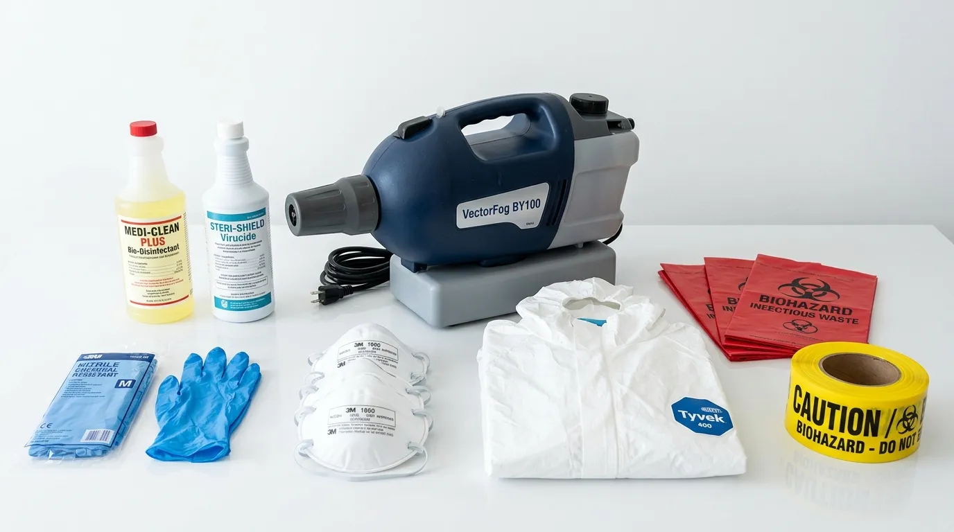 Professional biohazard remediation crew working in Westland
